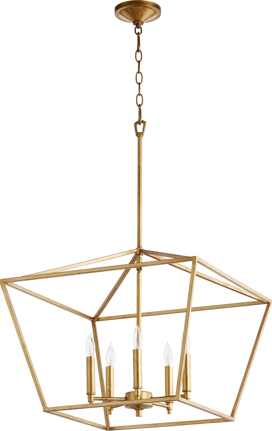 Quorum - 644-5-74 - Five Light Chandelier - Gabriel - Gold Leaf