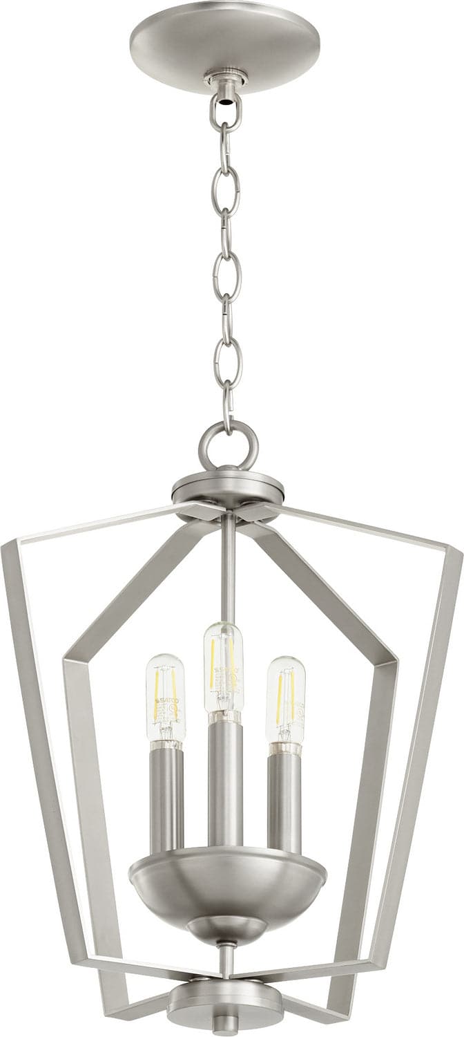 Quorum - 894-3-65 - Three Light Entry Pendant - 3LT Entry Series - Satin Nickel