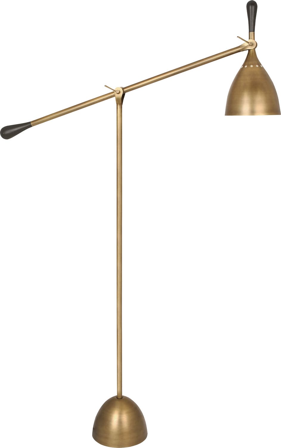 Robert Abbey - 1341 - One Light Floor Lamp - Ledger - Warm Brass w/Dark Walnut