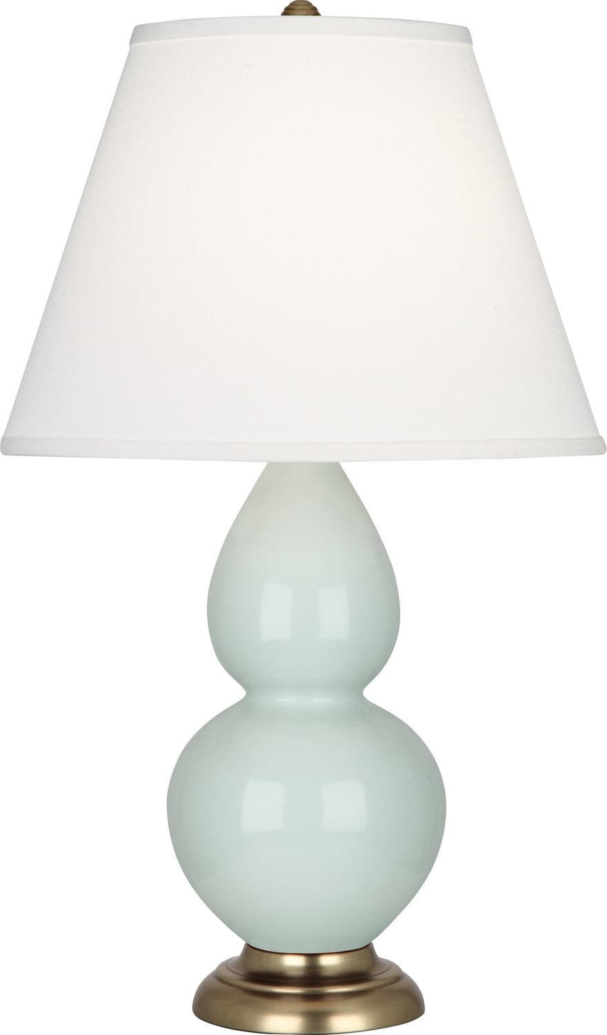 Robert Abbey - 1786X - One Light Accent Lamp - Small Double Gourd - Celadon Glazed w/Antique Natural Brass