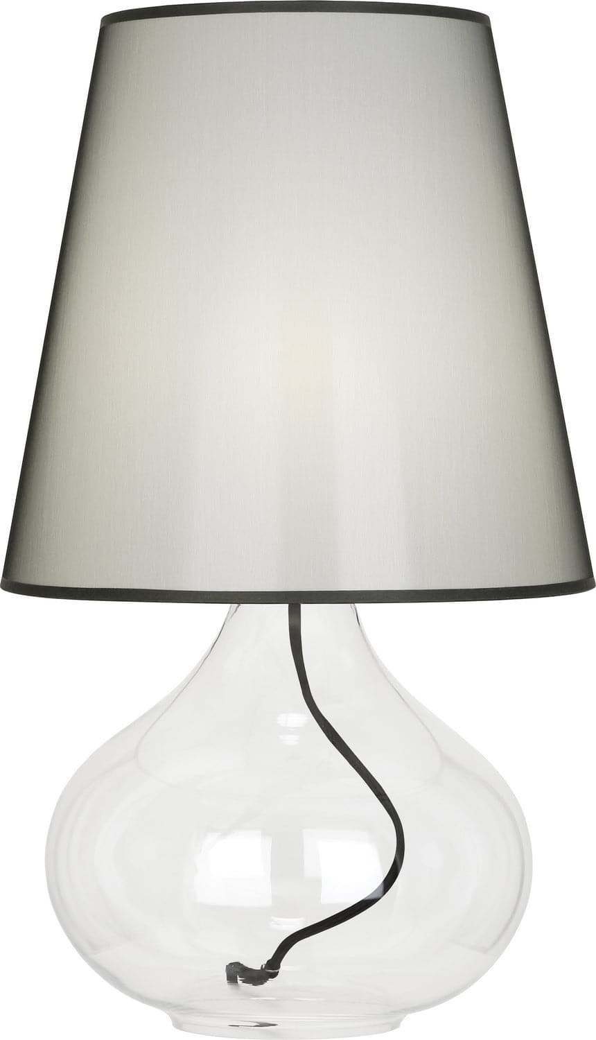 Robert Abbey - 458B - One Light Table Lamp - June - Clear Glass Body w/Black Fabric Wrapped Cord