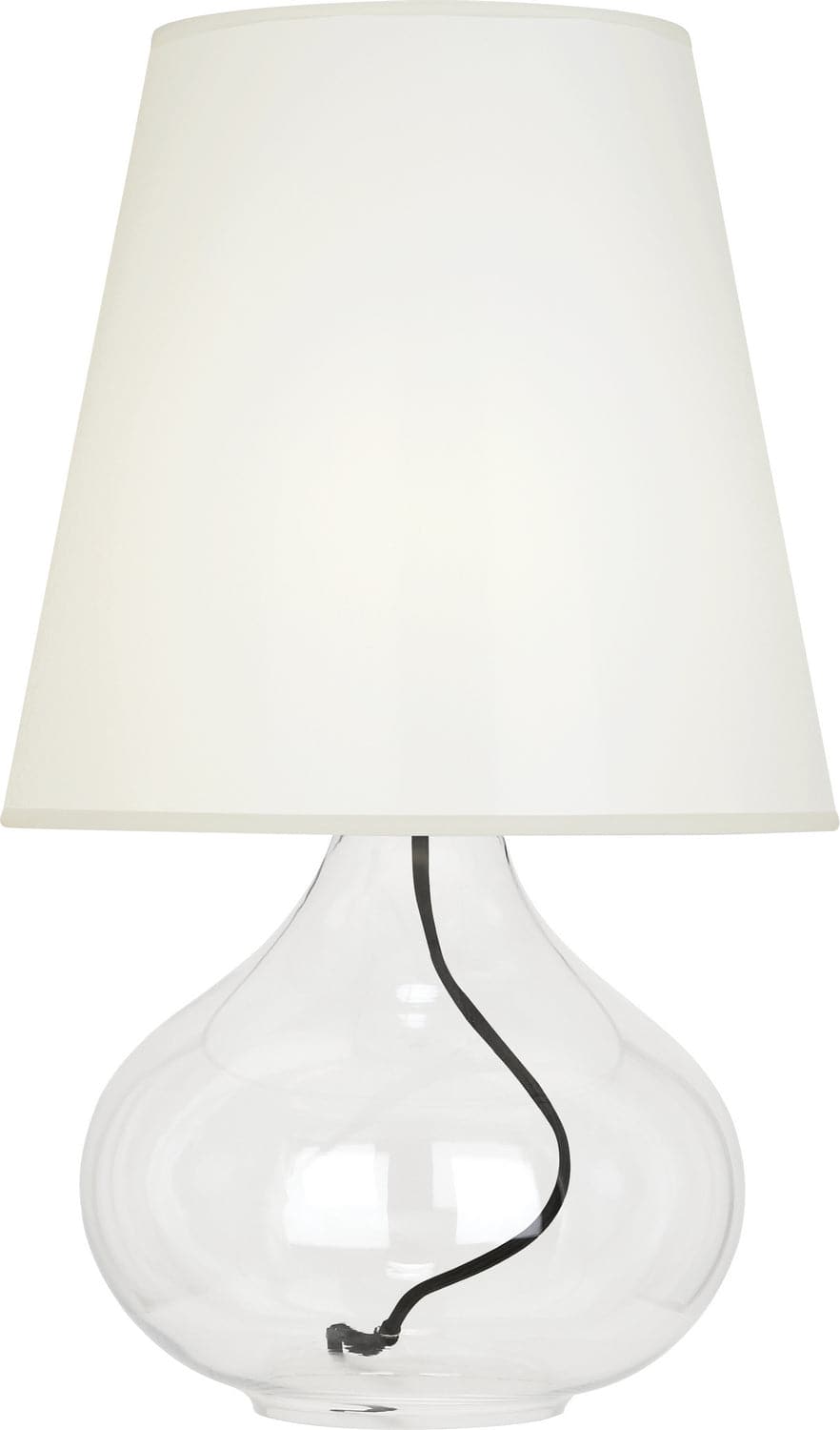 Robert Abbey - 458W - One Light Table Lamp - June - Clear Glass Body w/Black Fabric Wrapped Cord