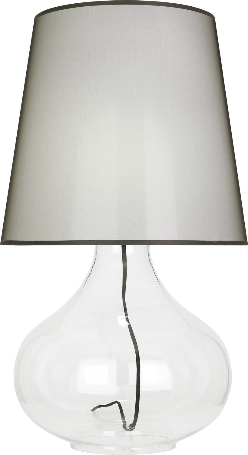 Robert Abbey - 459B - One Light Table Lamp - June - Clear Glass Body w/Black Fabric Wrapped Cord
