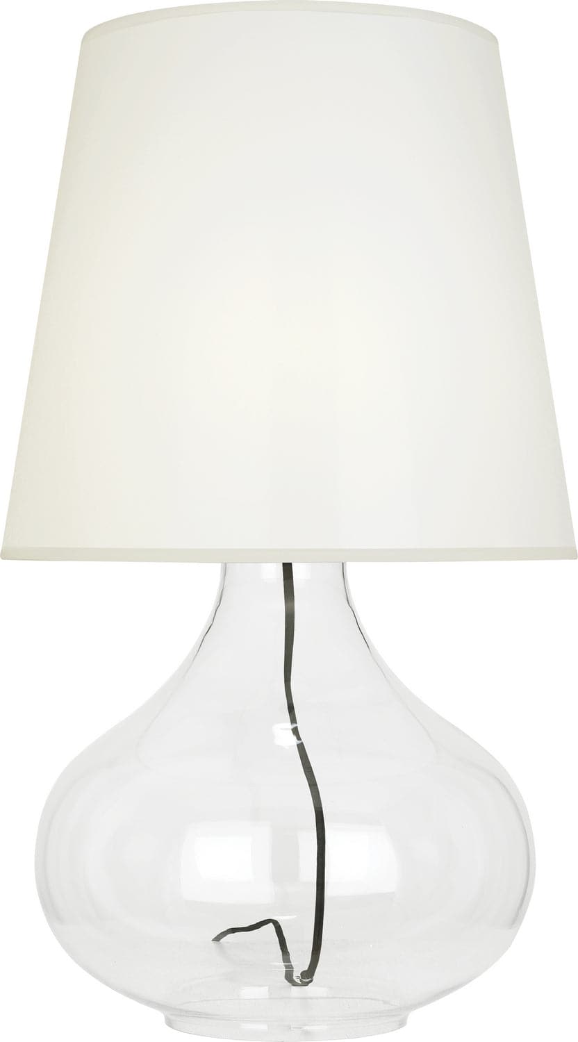 Robert Abbey - 459W - One Light Table Lamp - June - Clear Glass Body w/Black Fabric Wrapped Cord