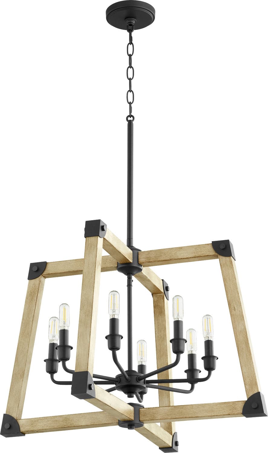 Quorum - 8189-8-69 - Eight Light Pendant - Alpine - Textured Black w/ Driftwood finish