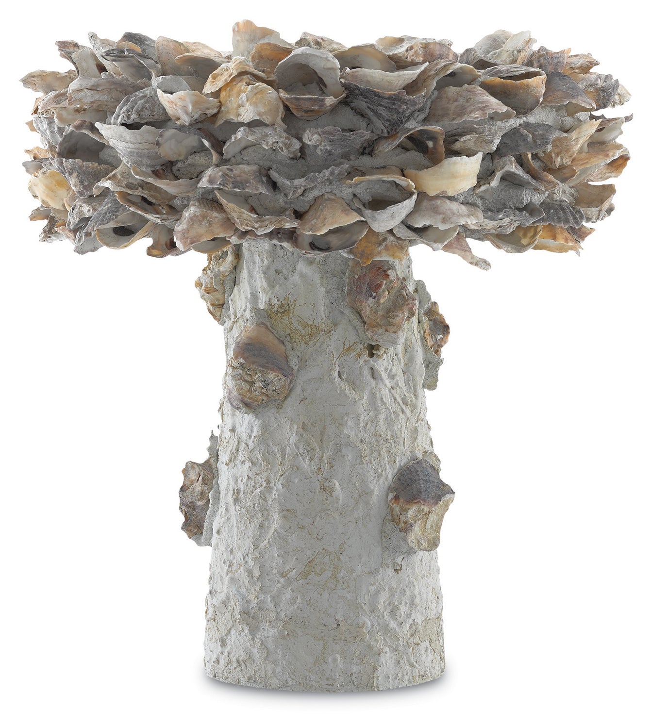 Shell Bird Bath from the Oyster collection in Natural finish