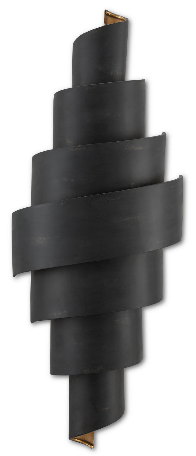 Two Light Wall Sconce from the Chiffonade collection in French Black/Painted Gold finish