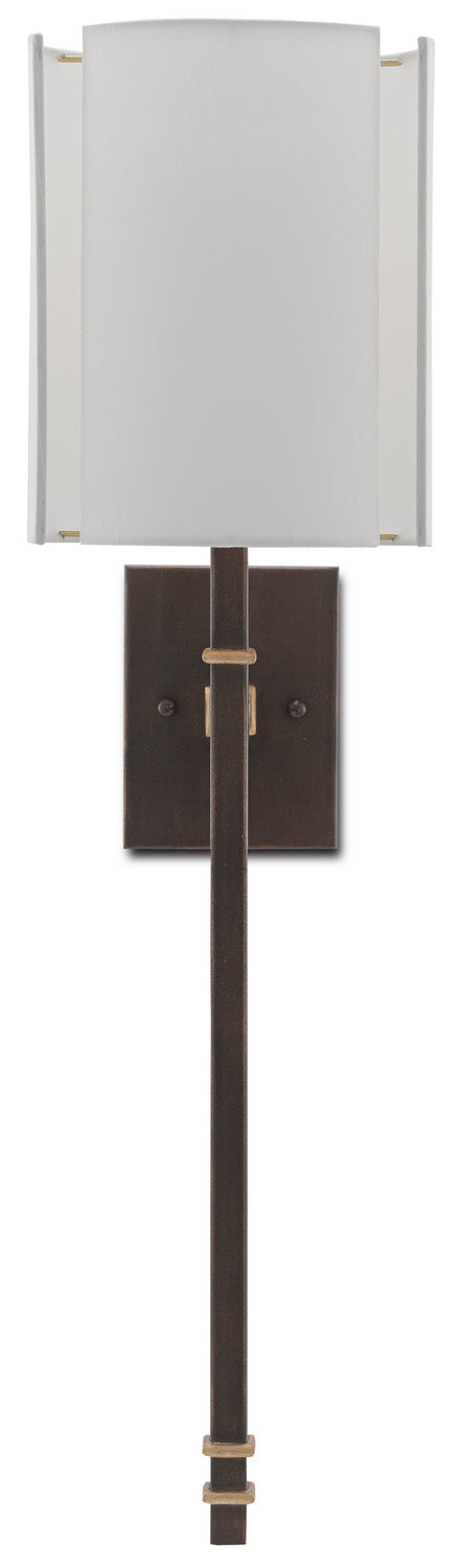 One Light Wall Sconce from the Rocher collection in Hand Rubbed Bronze/Contemporary Gold Leaf finish