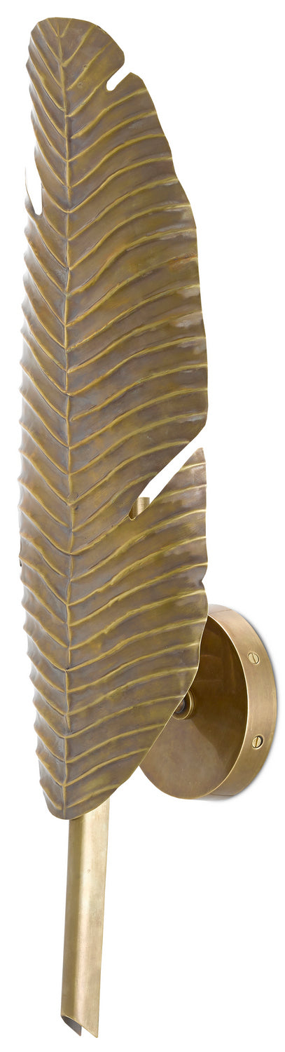 One Light Wall Sconce from the Tropical collection in Vintage Brass finish