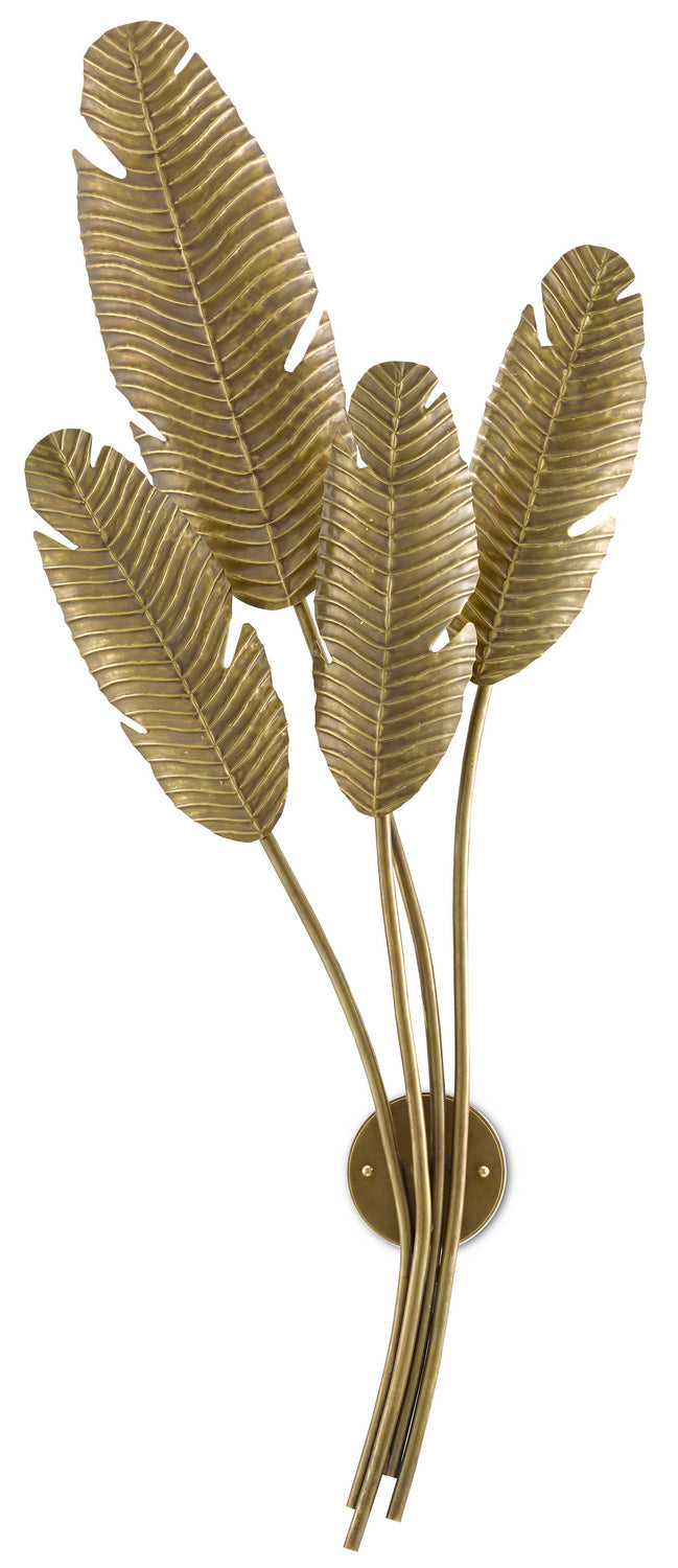 Four Light Wall Sconce from the Tropical collection in Vintage Brass finish