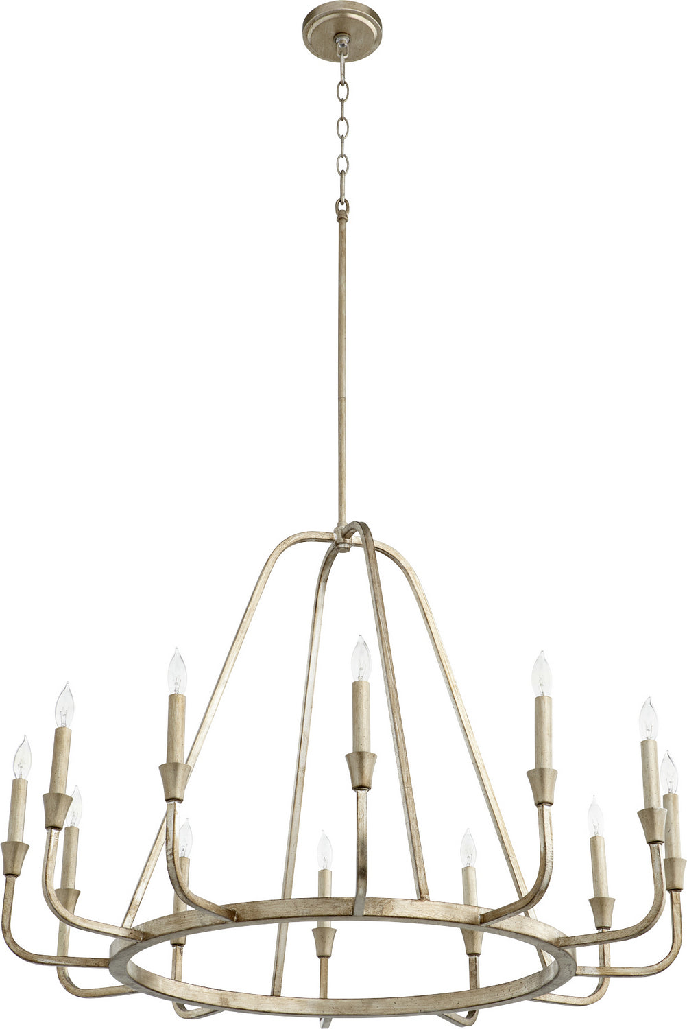 Quorum - 6314-12-60 - 12 Light Chandelier - Marquee - Aged Silver Leaf
