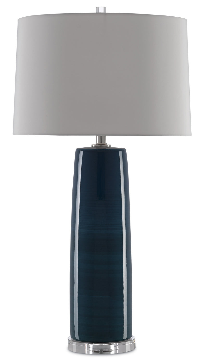 One Light Table Lamp from the Azure collection in Navy/Polished Nickel finish