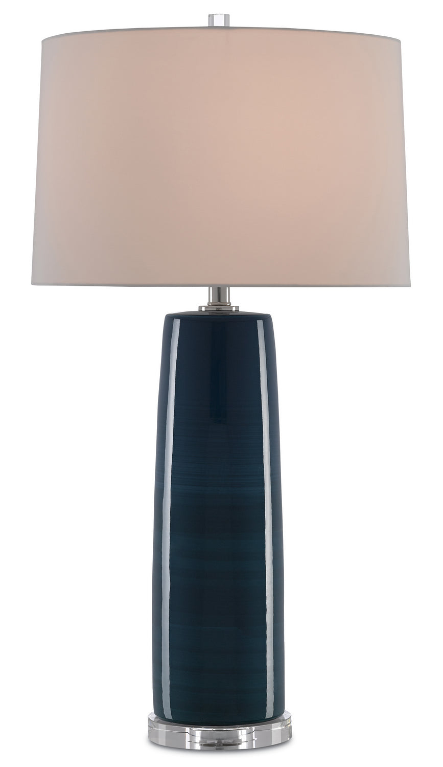 One Light Table Lamp from the Azure collection in Navy/Polished Nickel finish