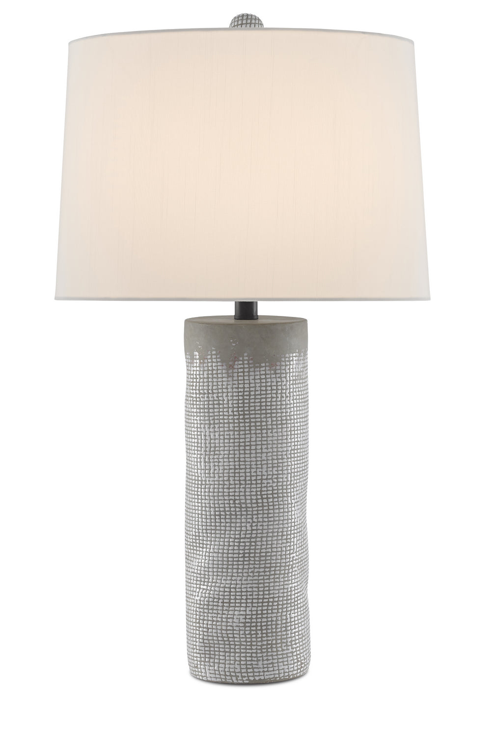 One Light Table Lamp from the Perla collection in Concrete/White/Satin Black finish