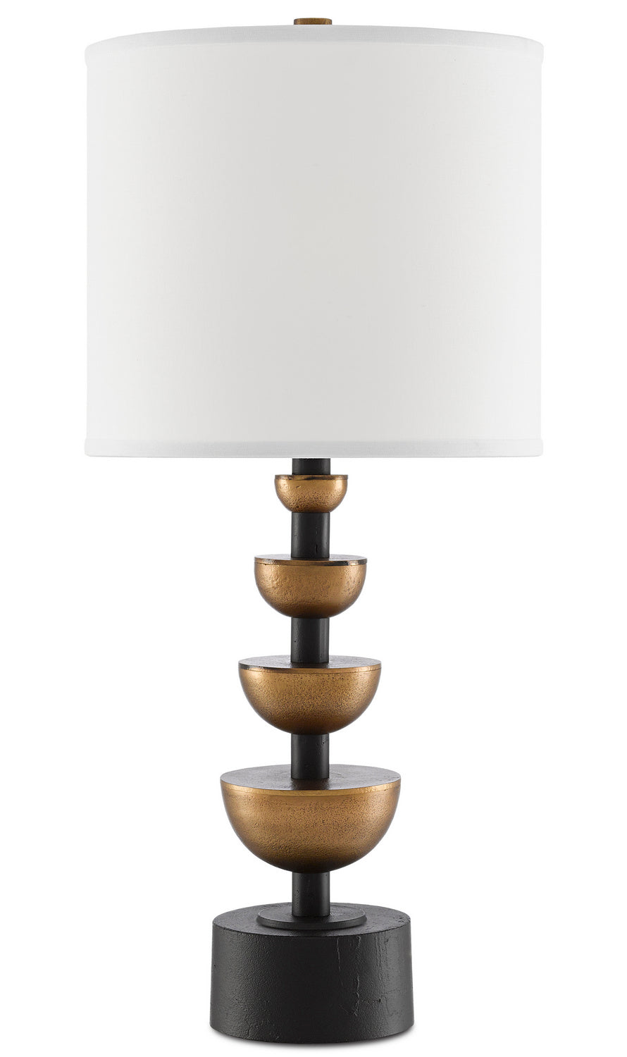 One Light Table Lamp from the Chastain collection in Antique Brass/Black finish