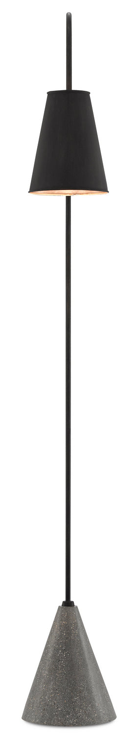 One Light Floor Lamp from the Lotz collection in Black Iron/Silver Leaf/Polished Concrete finish