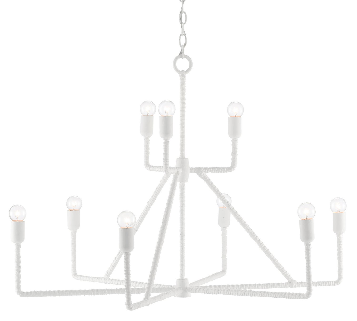 Nine Light Chandelier from the Trilling collection in Gesso White finish