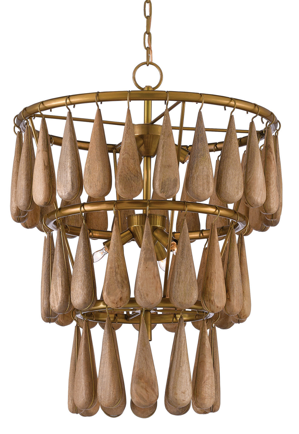 Seven Light Chandelier from the Savoiardi collection in Vintage Brass/Natural finish