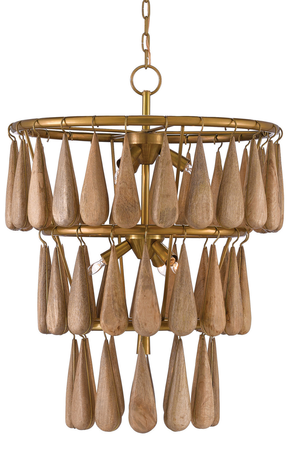 Seven Light Chandelier from the Savoiardi collection in Vintage Brass/Natural finish
