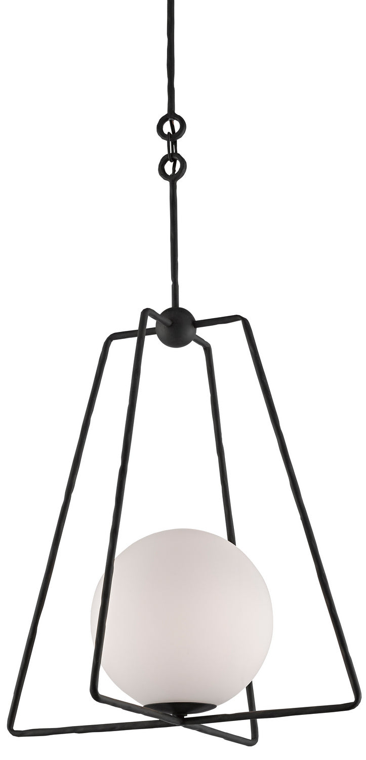 One Light Pendant from the Stansell collection in Antique Bronze/White finish