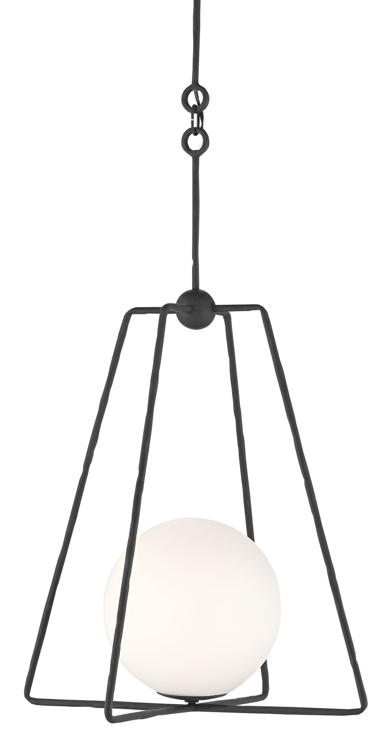 One Light Pendant from the Stansell collection in Antique Bronze/White finish