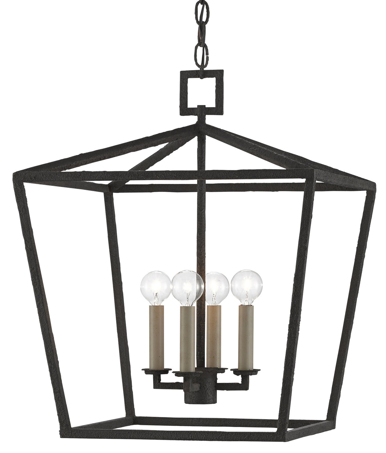 Four Light Lantern from the Denison collection in Molé Black finish