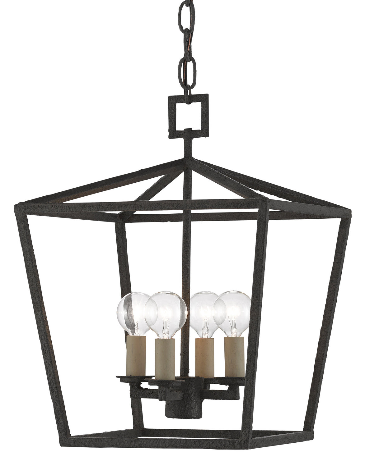 Four Light Lantern from the Denison collection in Molé Black finish