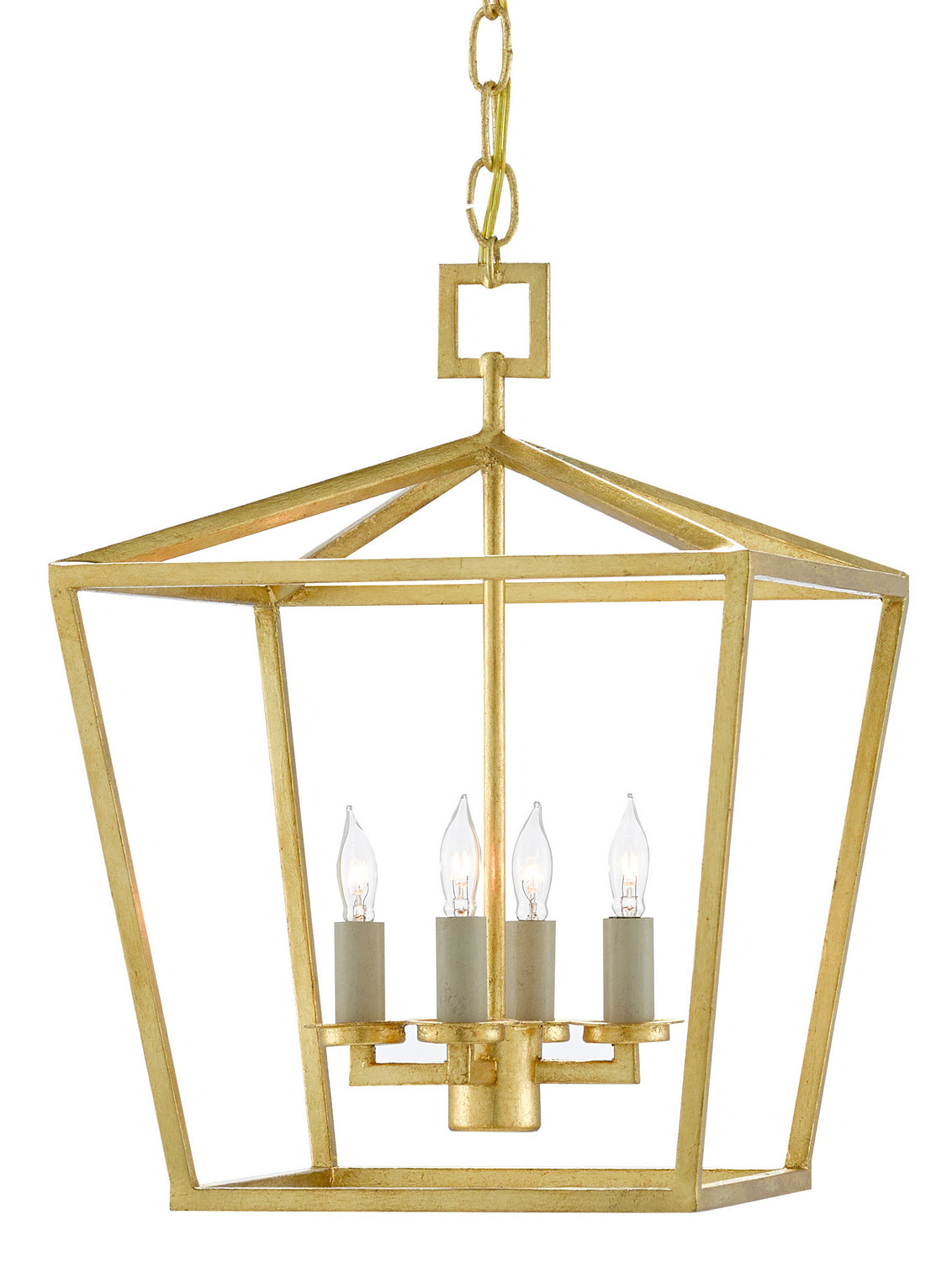 Four Light Lantern from the Denison collection in Contemporary Gold Leaf finish
