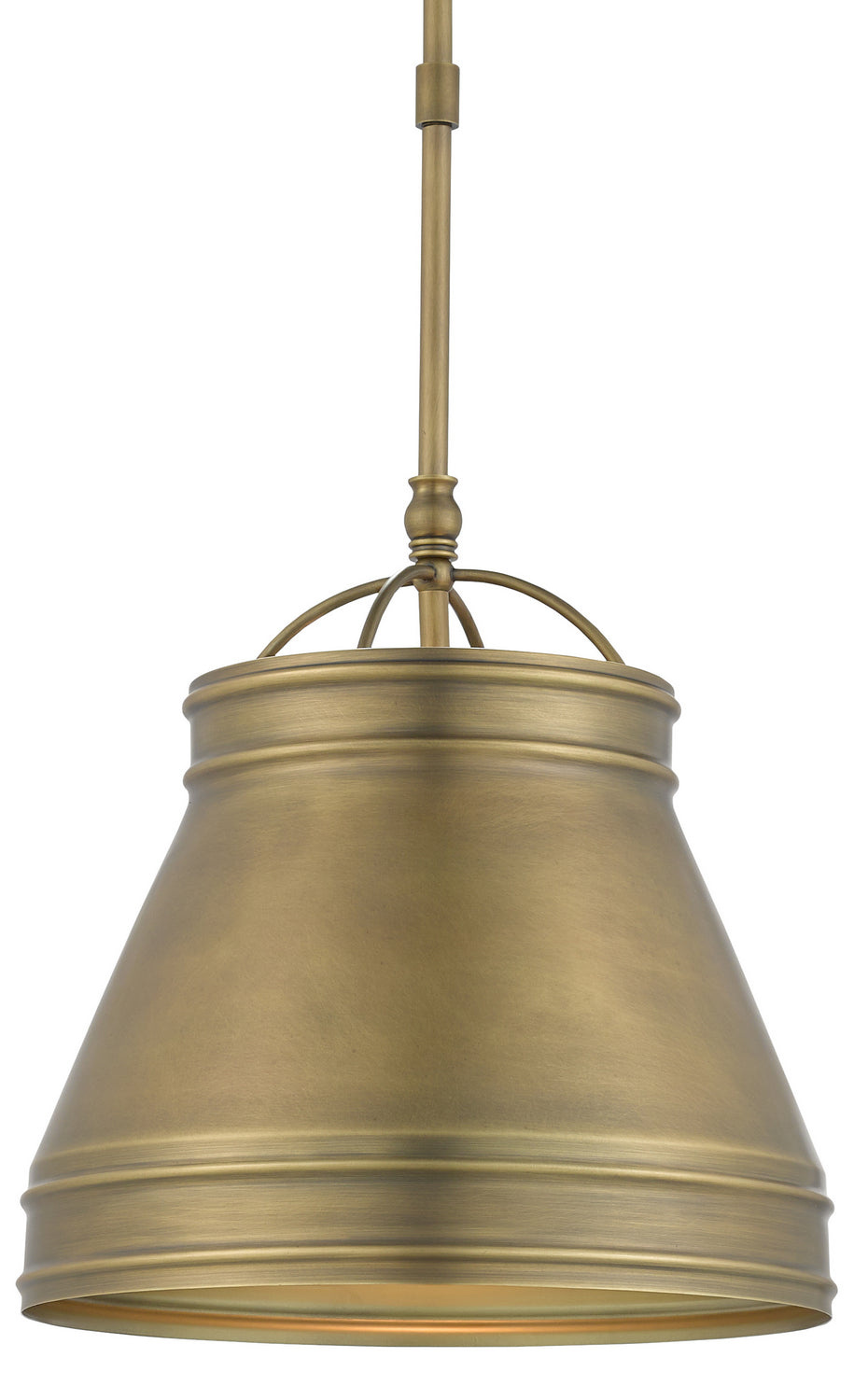 One Light Pendant from the Lumley collection in Antique Brass finish