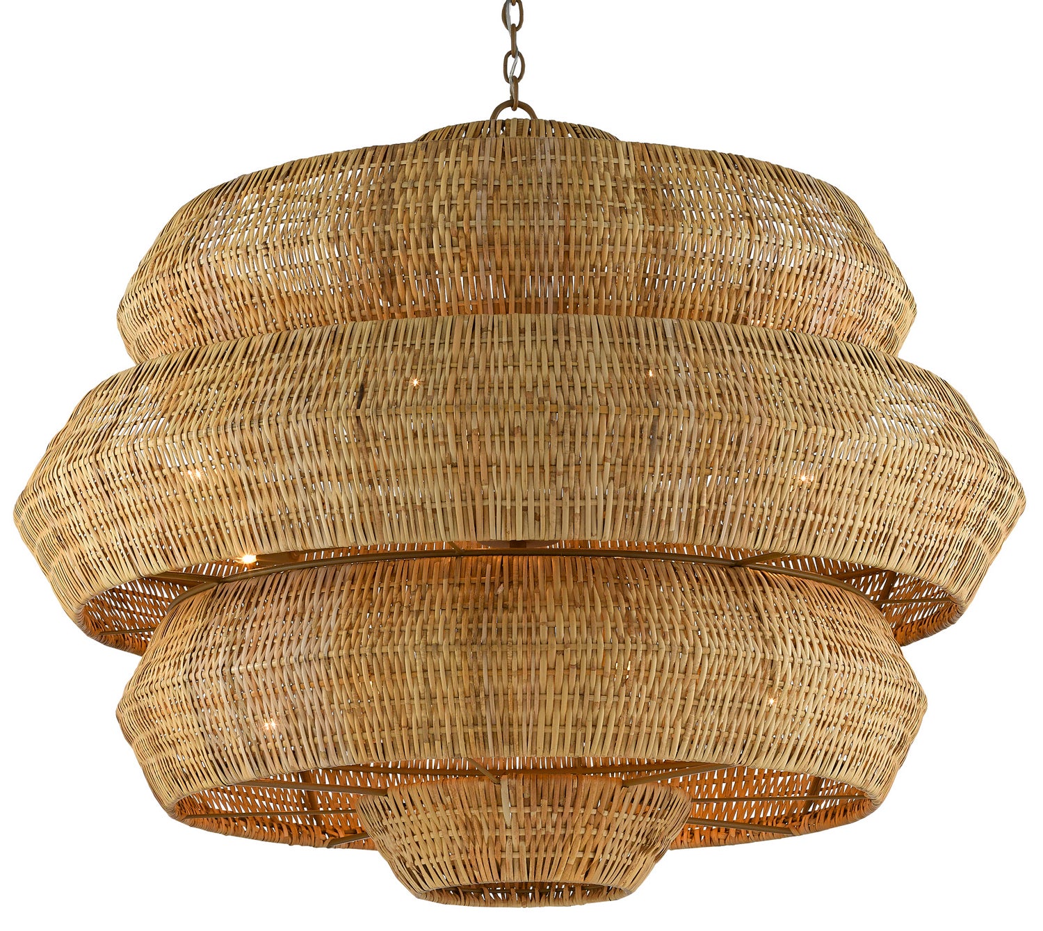 18 Light Chandelier from the Antibes collection in Khaki/Natural finish