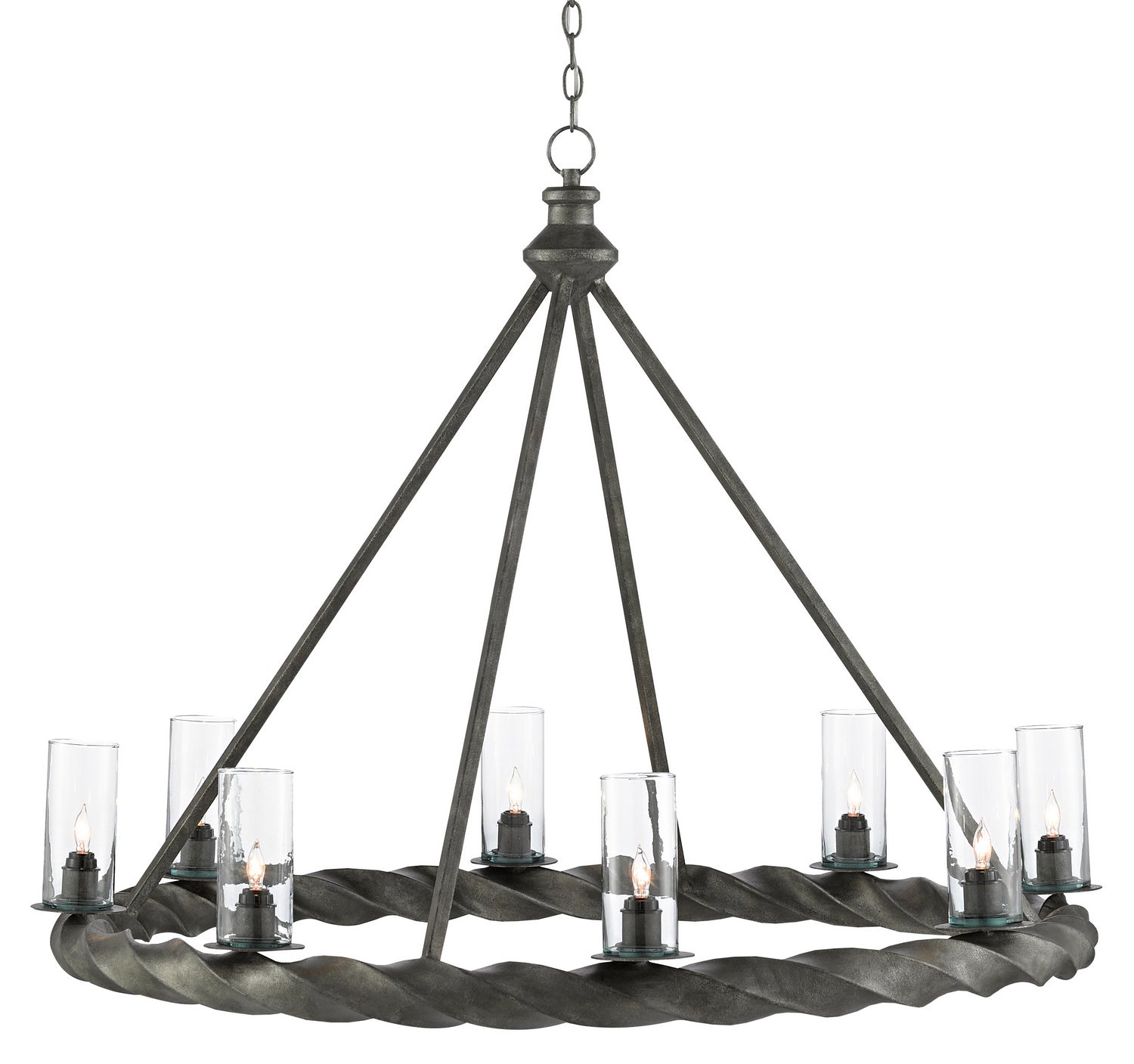Eight Light Chandelier from the Orson collection in Light Molé finish