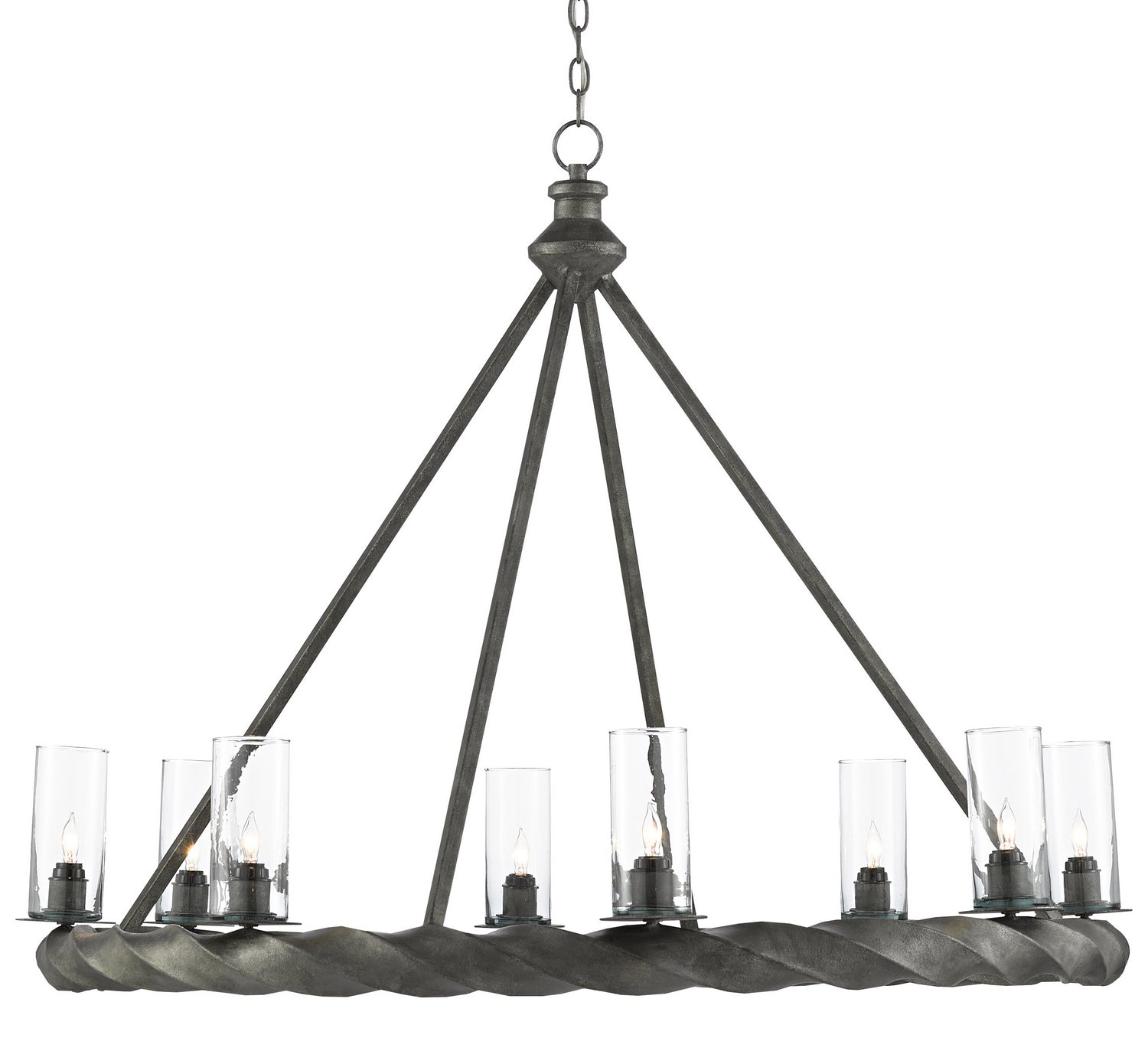 Eight Light Chandelier from the Orson collection in Light Molé finish