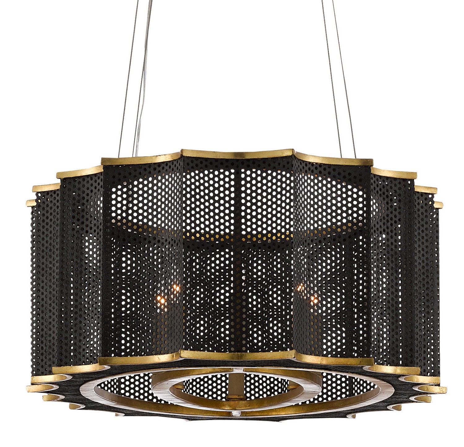 Eight Light Chandelier from the Nightwood collection in Molé Black/Contemporary Gold Leaf finish