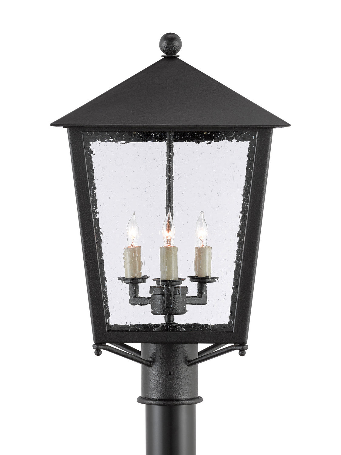 Three Light Post Mount from the Bening collection in Midnight finish