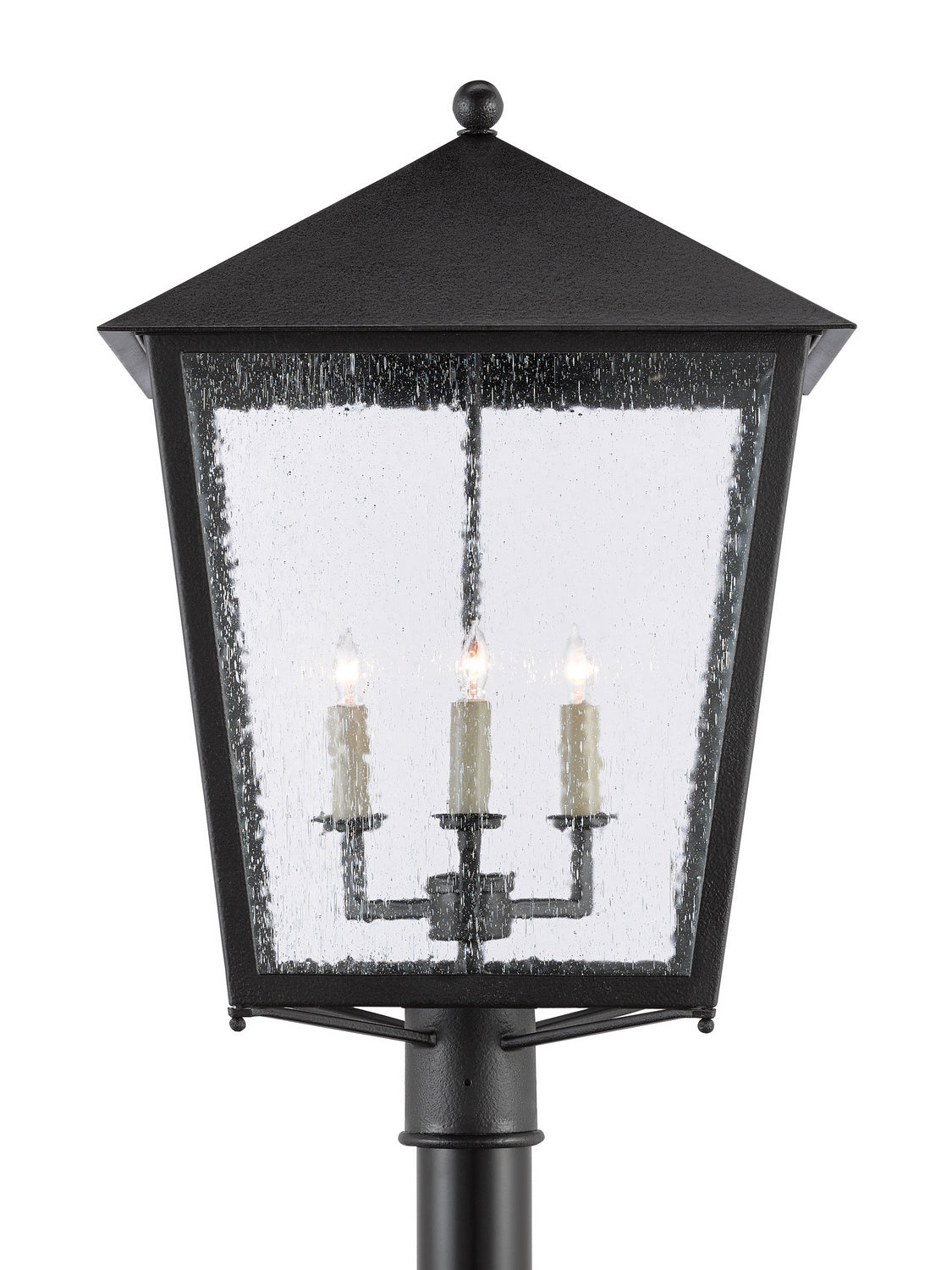 Three Light Post Mount from the Bening collection in Midnight finish
