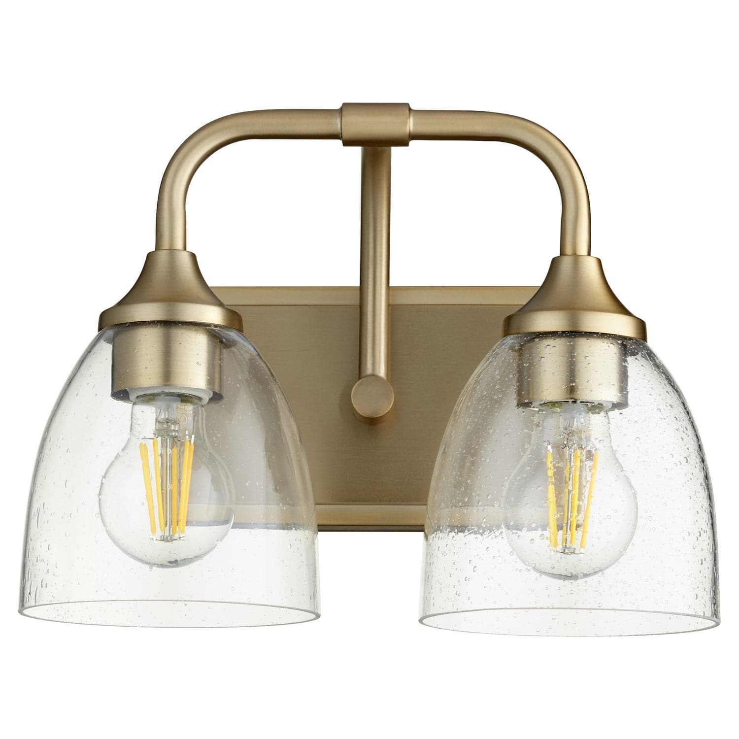 Quorum - 5059-2-280 - Two Light Vanity - Enclave - Aged Brass w/ Clear/Seeded