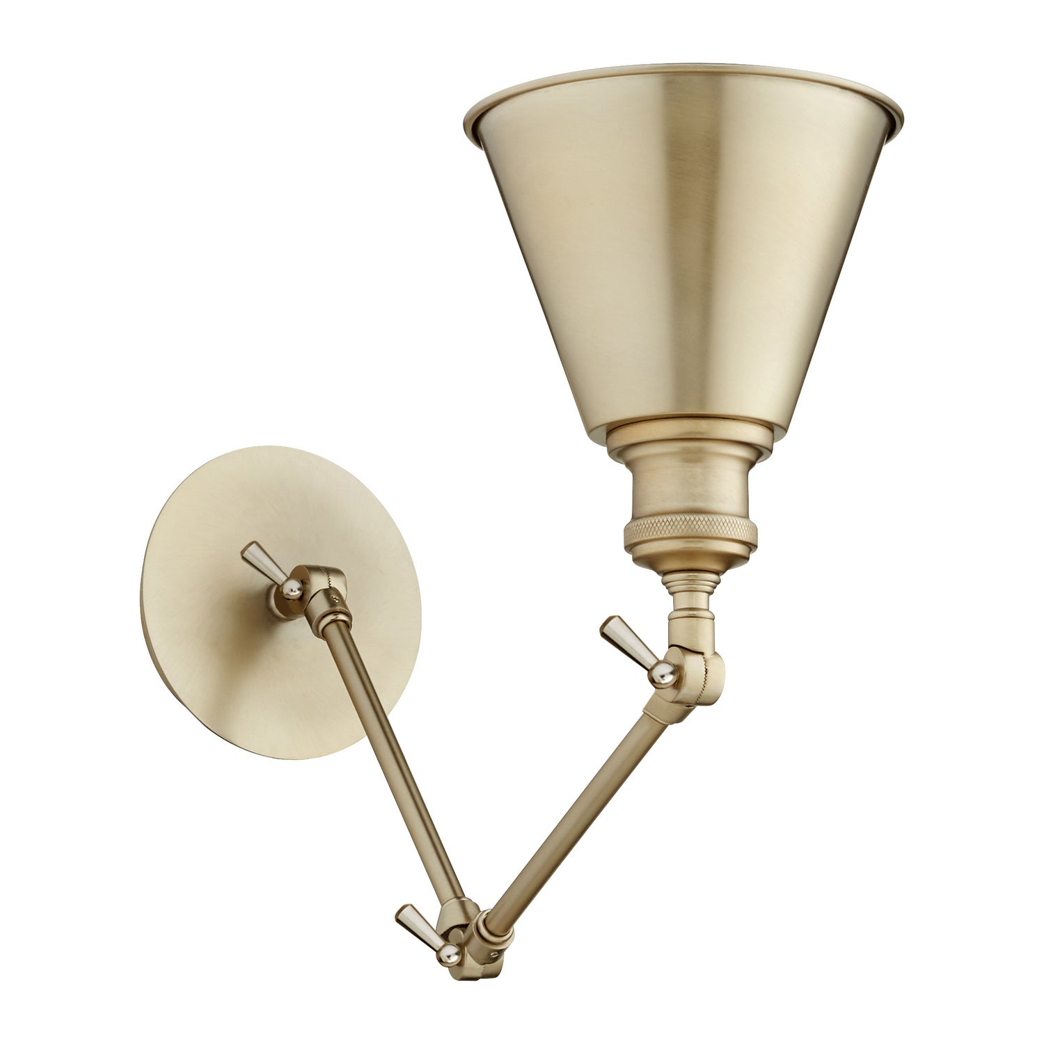 Quorum - 5391-80 - One Light Wall Mount - Metal Cone Lighting - Aged Brass