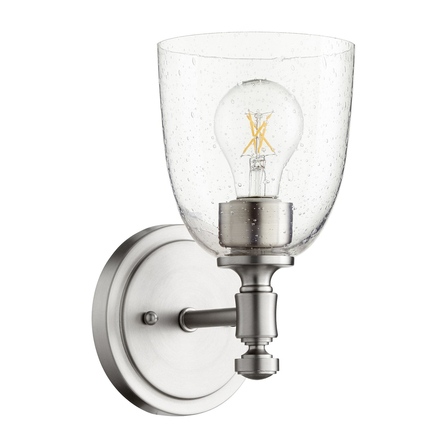 Quorum - 5422-1-265 - One Light Wall Mount - Rossington - Satin Nickel w/ Clear/Seeded