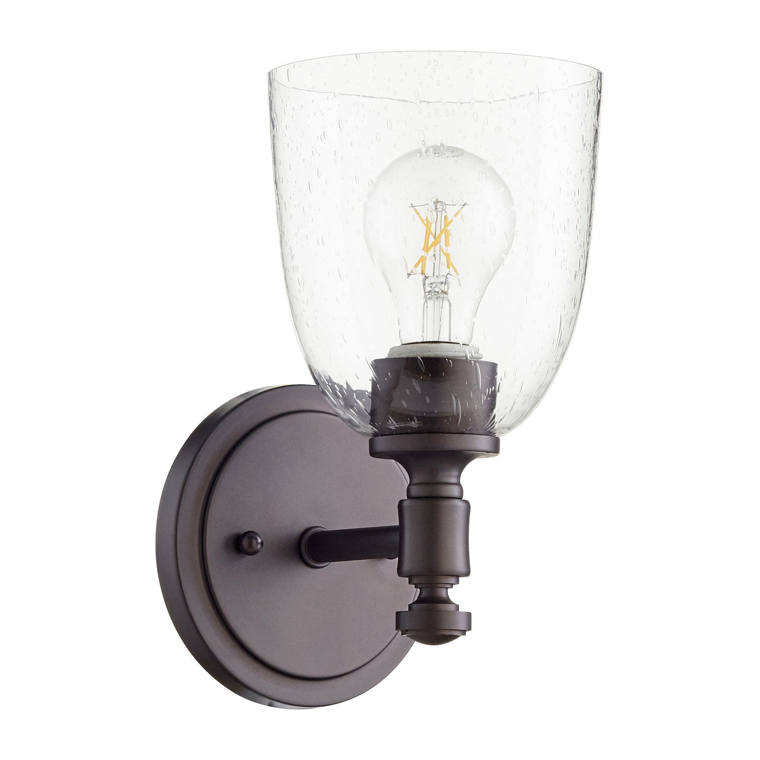 Quorum - 5422-1-286 - One Light Wall Mount - Rossington - Oiled Bronze w/ Clear/Seeded