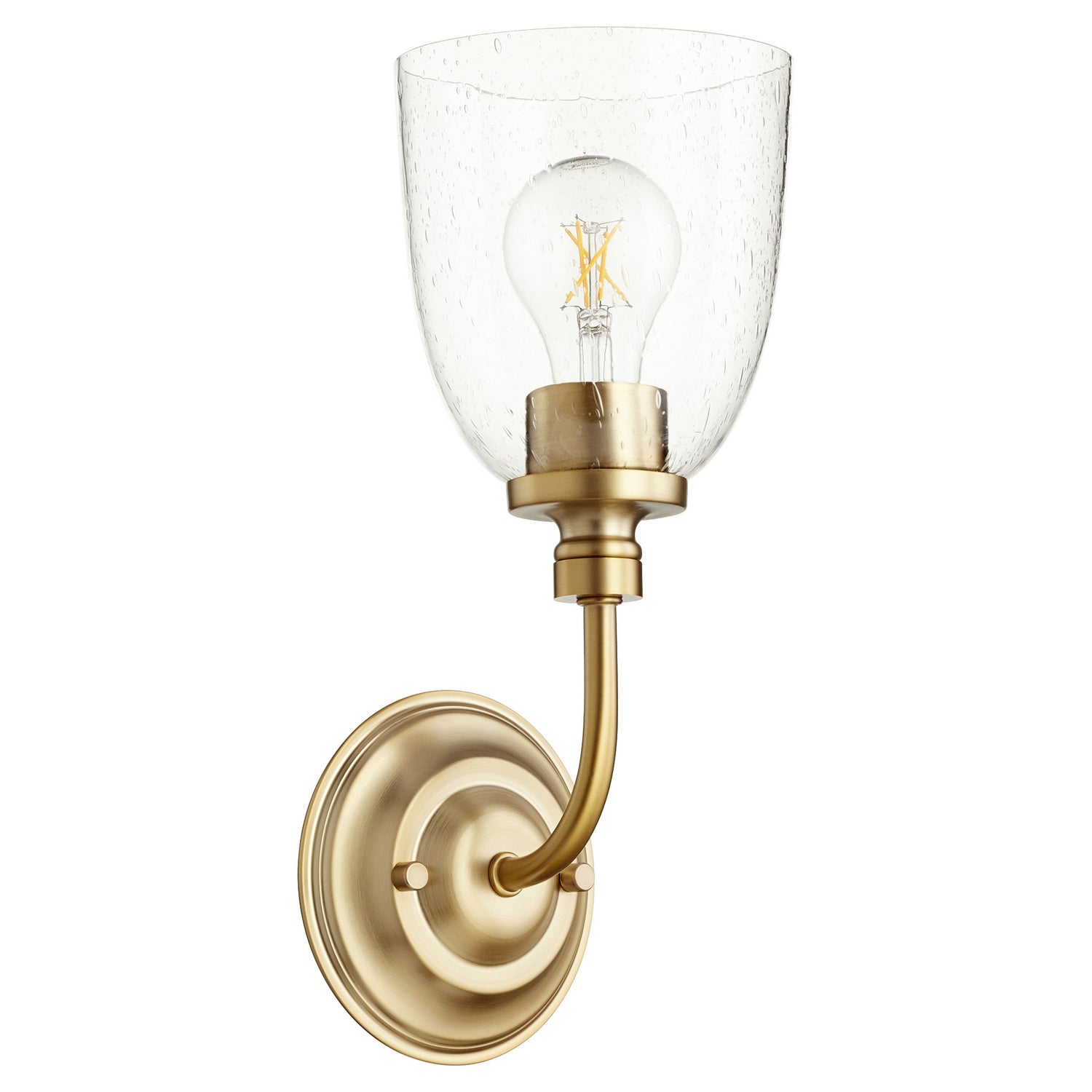 Quorum - 5522-1-280 - One Light Wall Mount - Rossington - Aged Brass w/ Clear/Seeded