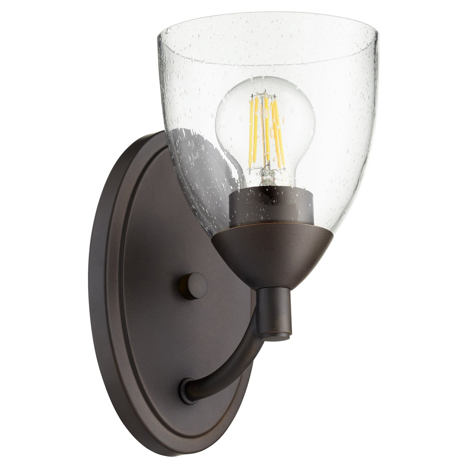 Quorum - 5569-1-286 - One Light Wall Mount - Barkley - Oiled Bronze w/ Clear/Seeded