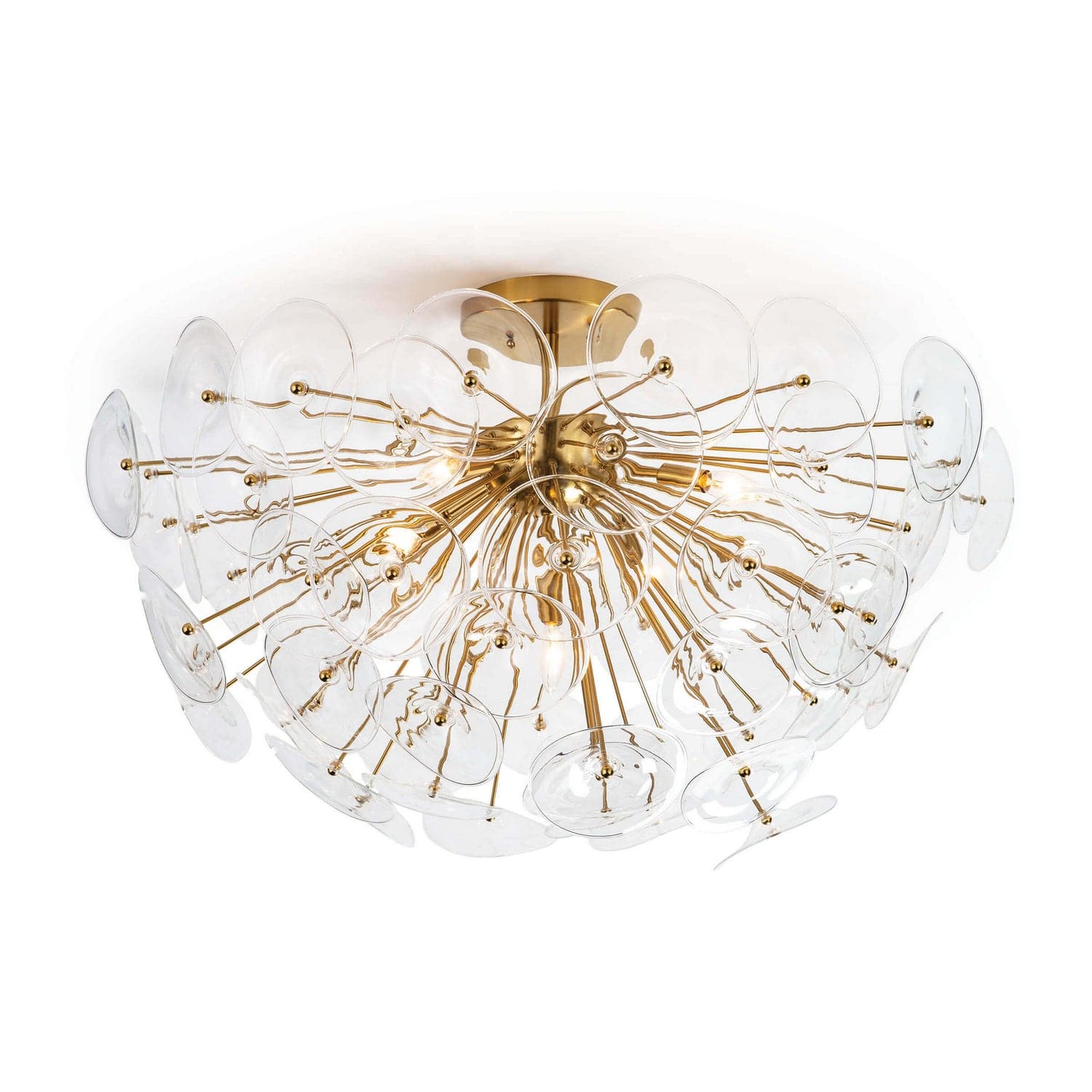 Regina Andrew - 16-1232CLR - Five Light Flush Mount - Poppy - Natural Brass