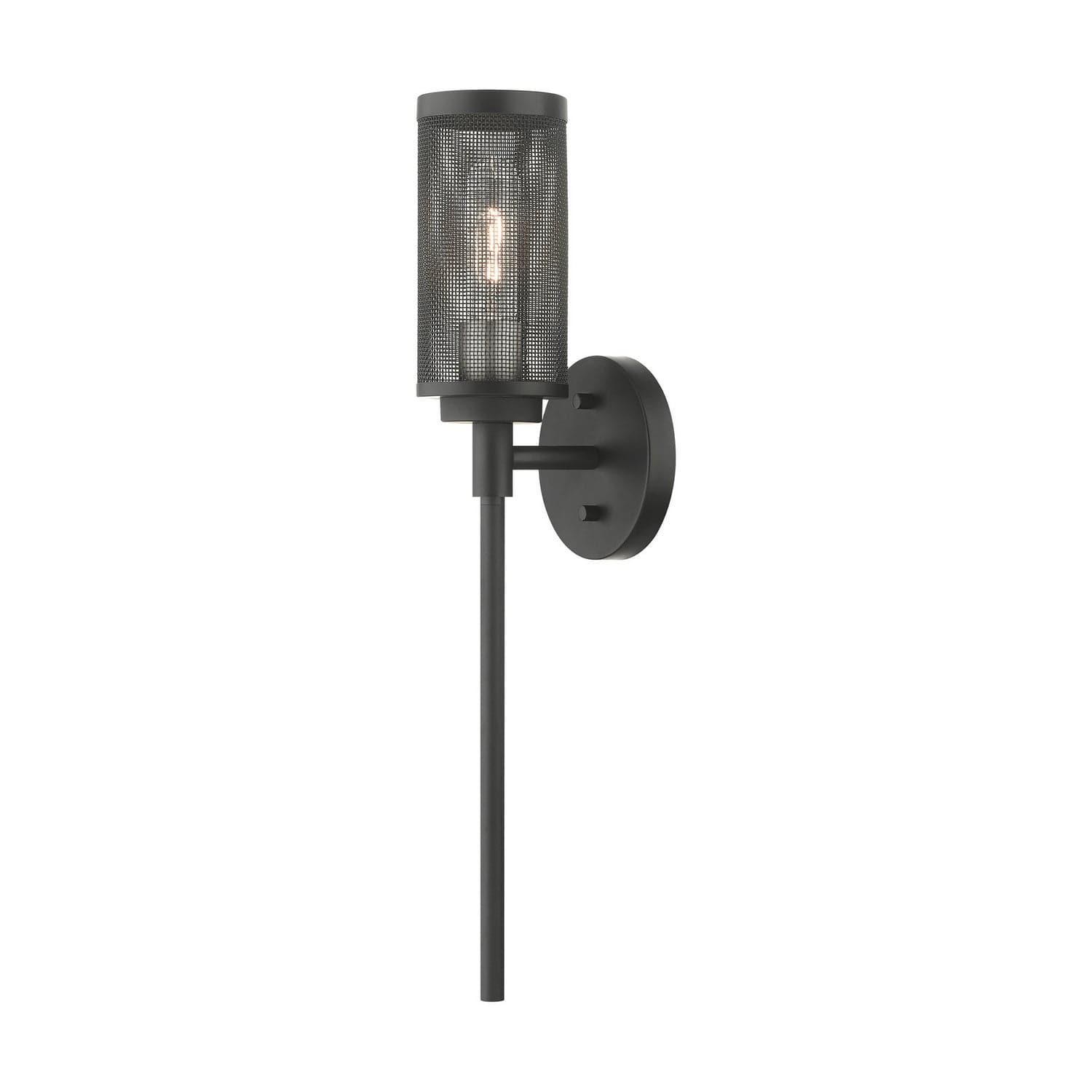 Livex Lighting - 14121-04 - One Light Wall Sconce - Industro - Black w/ Brushed Nickels