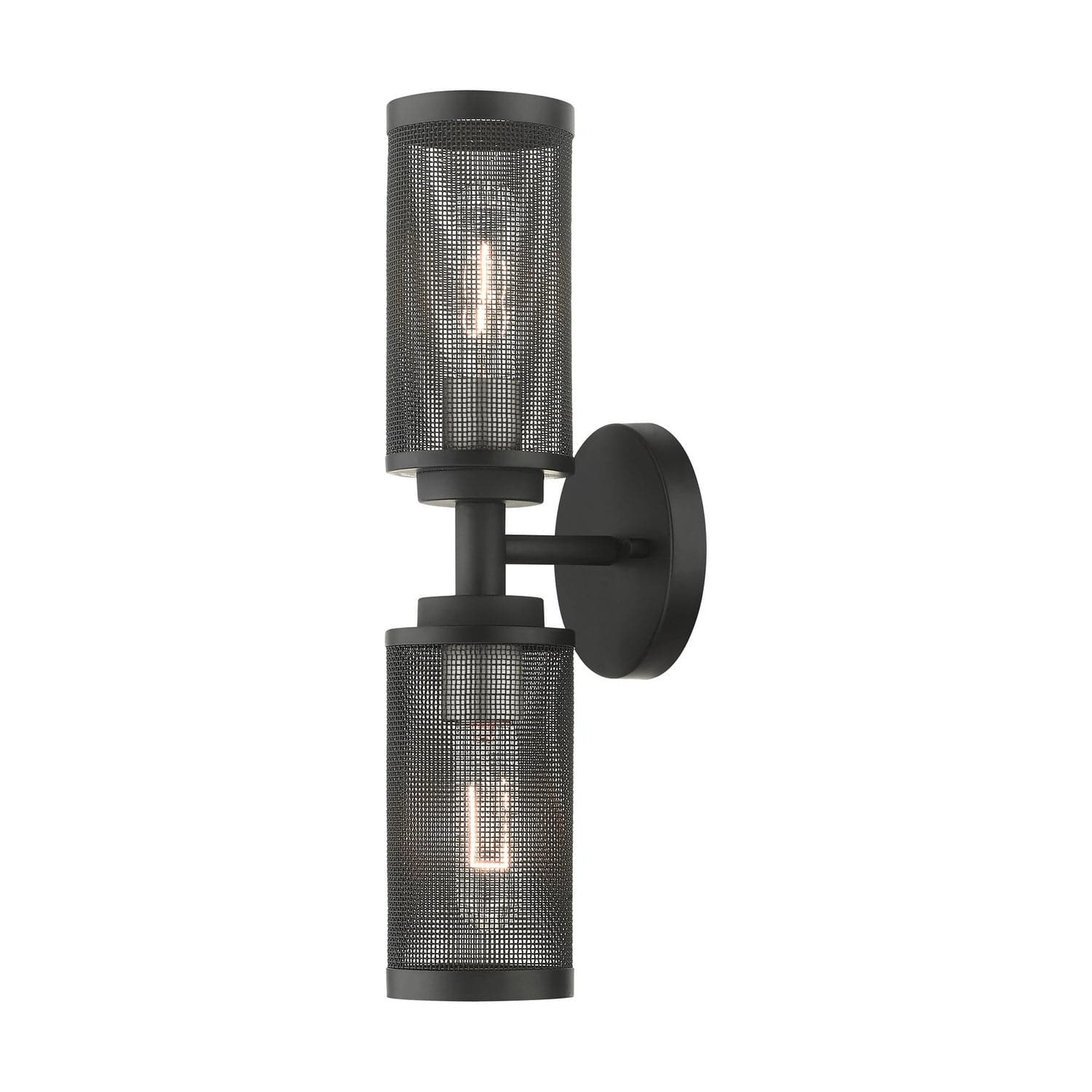 Livex Lighting - 14122-04 - Two Light Wall Sconce - Industro - Black w/ Brushed Nickels