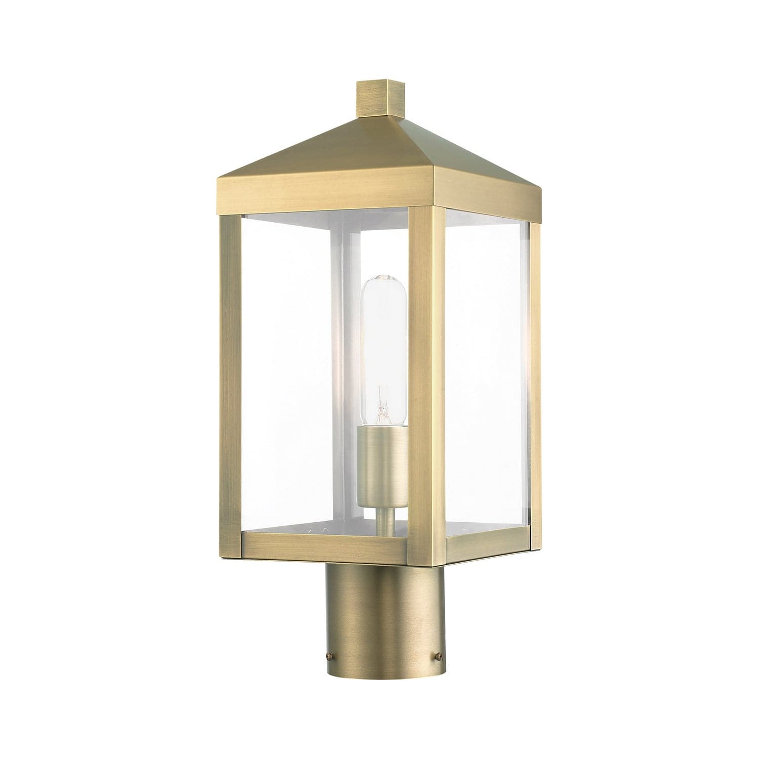 Livex Lighting - 20590-01 - One Light Outdoor Post Top Lantern - Nyack - Antique Brass