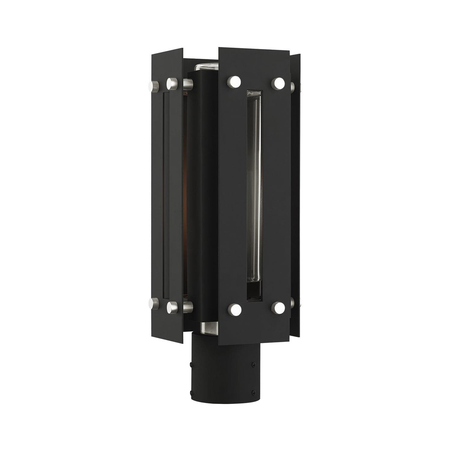 Livex Lighting - 21774-04 - One Light Outdoor Post Top Lantern - Utrecht - Black w/ Brushed Nickels