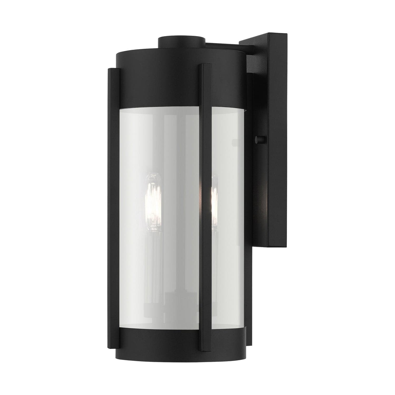 Livex Lighting - 22382-04 - Two Light Outdoor Wall Lantern - Sheridan - Black w/ Brushed Nickels