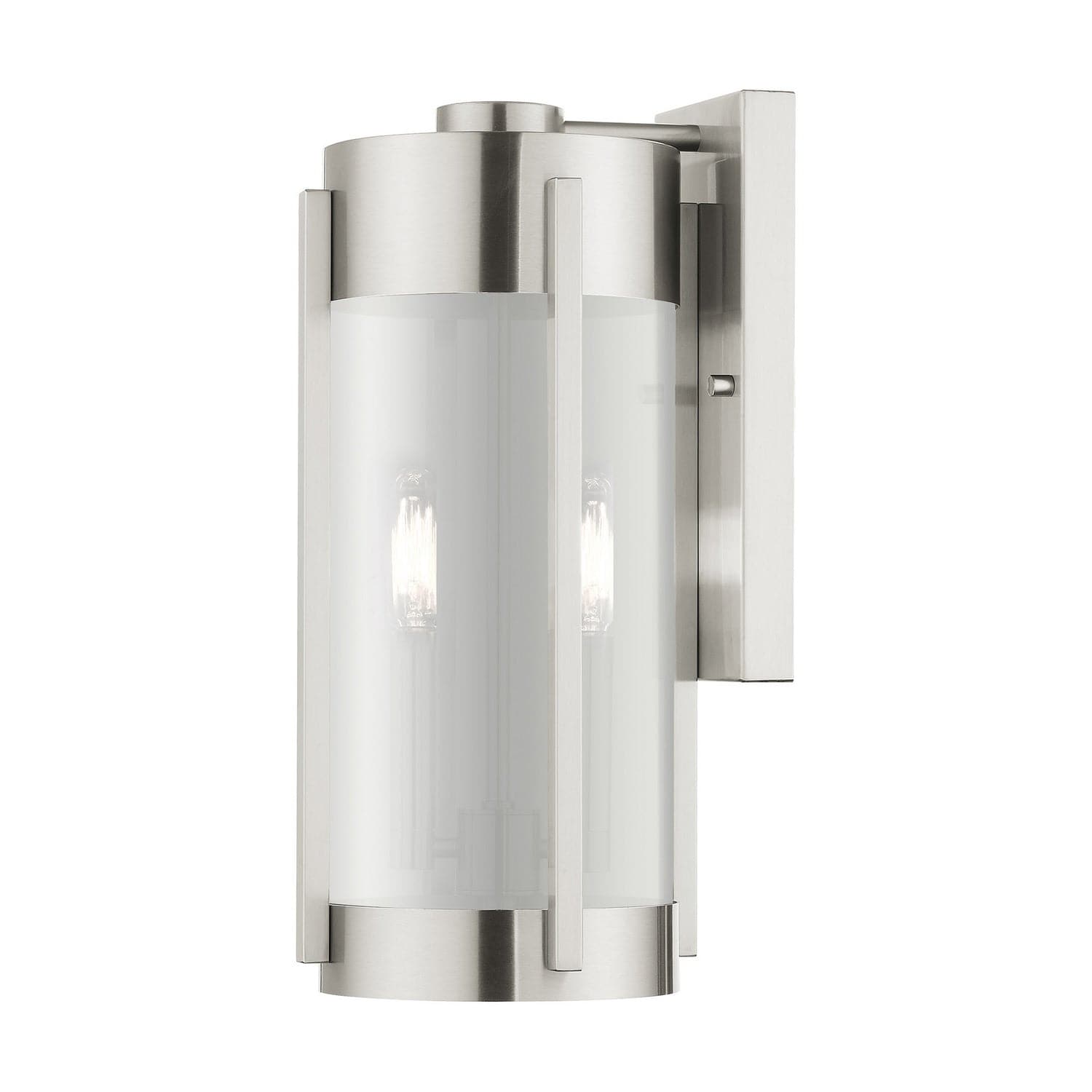 Livex Lighting - 22382-91 - Two Light Outdoor Wall Lantern - Sheridan - Brushed Nickel