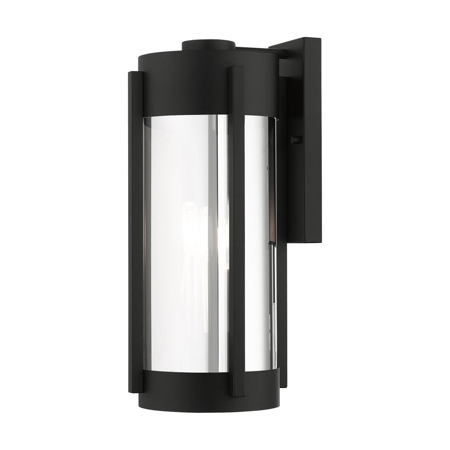 Livex Lighting - 22383-04 - Three Light Outdoor Wall Lantern - Sheridan - Black w/ Brushed Nickels