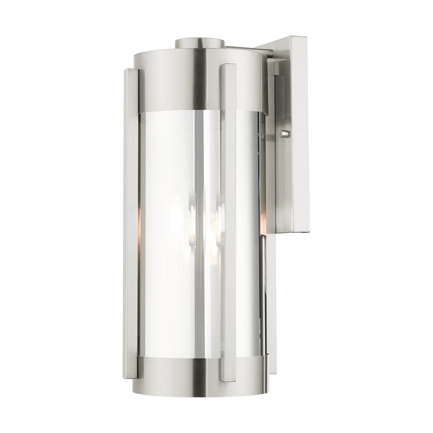 Livex Lighting - 22383-91 - Three Light Outdoor Wall Lantern - Sheridan - Brushed Nickel